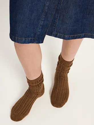 LANIUS | Socken grey melange | camel
